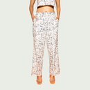 Cotton Floral Printed Pants | White & Blue