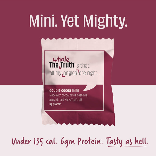 Mini Protein Bars | Double Cocoa | All Natural | Pack of 8 (8 x 27 g)