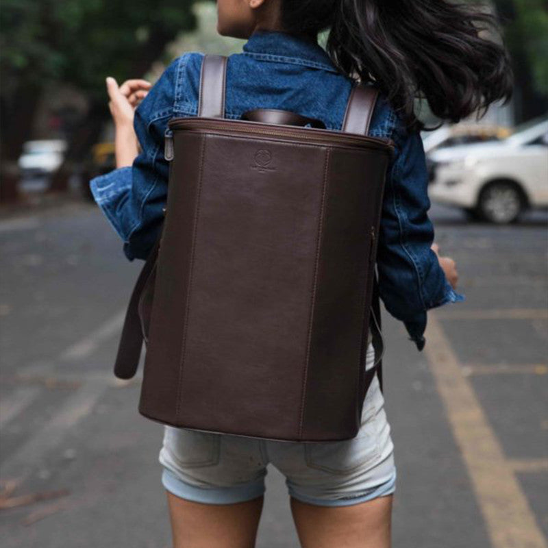 Recycled Leather Backpack | Brown