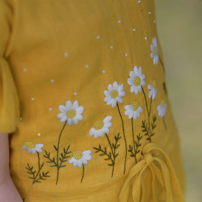 Birthday Outfits | Linen Jumpsuit for Kids | Yellow