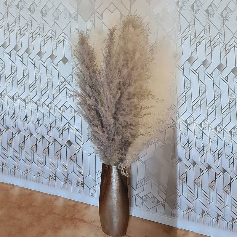 Dried Flowers | Pampas Grass | Natural Preserved Grass | Grey | 5 Stem | 4 Ft