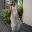 Festive Wear | Kota Doria Sanganeri Print Saree | White