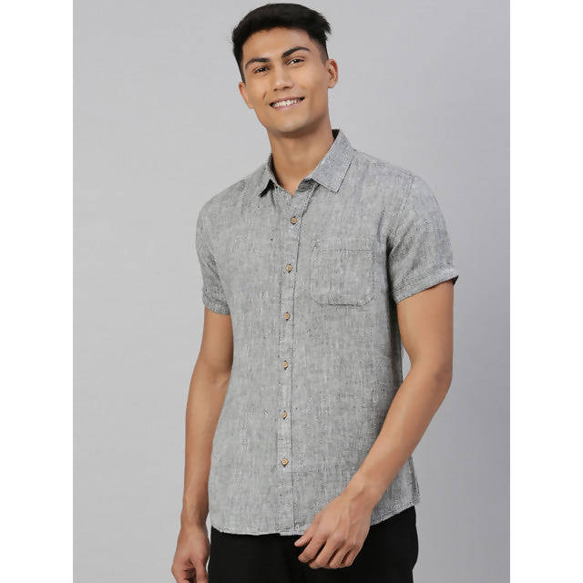 Pure Hemp Slim Fit Casual Shirt | Black