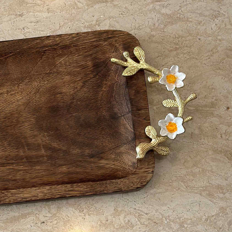 Wooden Serving Tray | Rectangle Shape | Mango Wood | Brown