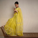 Maheshwari Silk Saree with Blouse | Lemon Yellow