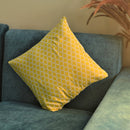 Cotton Cushion Cover | Jaal Handblock Printed | Yellow