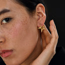 Brass Gold Plated Star Stud Earrings