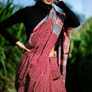 Festive Wear | Cotton Hand Block Printed Bagh Saree | Red