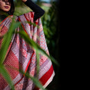 Festive Wear | Cotton Hand Block Printed Bagh Saree | Red