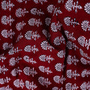 Mulmul Saree | Handblock Print | Natural Dyed | Maroon