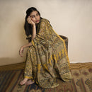 Chanderi Silk Saree | Handblock Printed Kalamkari | Yellow