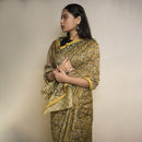 Chanderi Silk Saree | Handblock Printed Kalamkari | Yellow