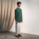 Cotton Shirt | Angrakha Style | Green