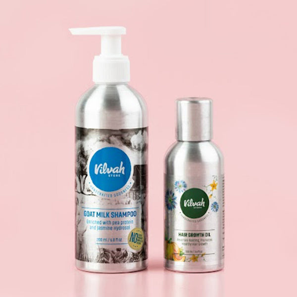 VILVAH Hair Growth Oil & Goatmilk Shampoo Combo Pack: Buy VILVAH Hair  Growth Oil & Goatmilk Shampoo Combo Pack Online at Best Price in India |  Nykaa
