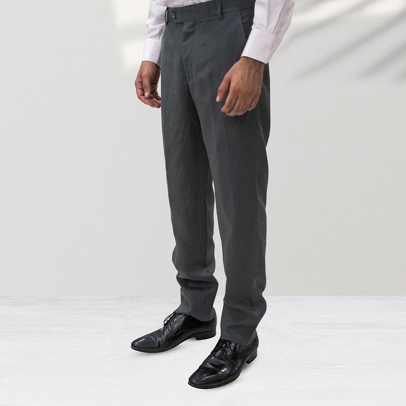 Pure Linen Trousers | Grey