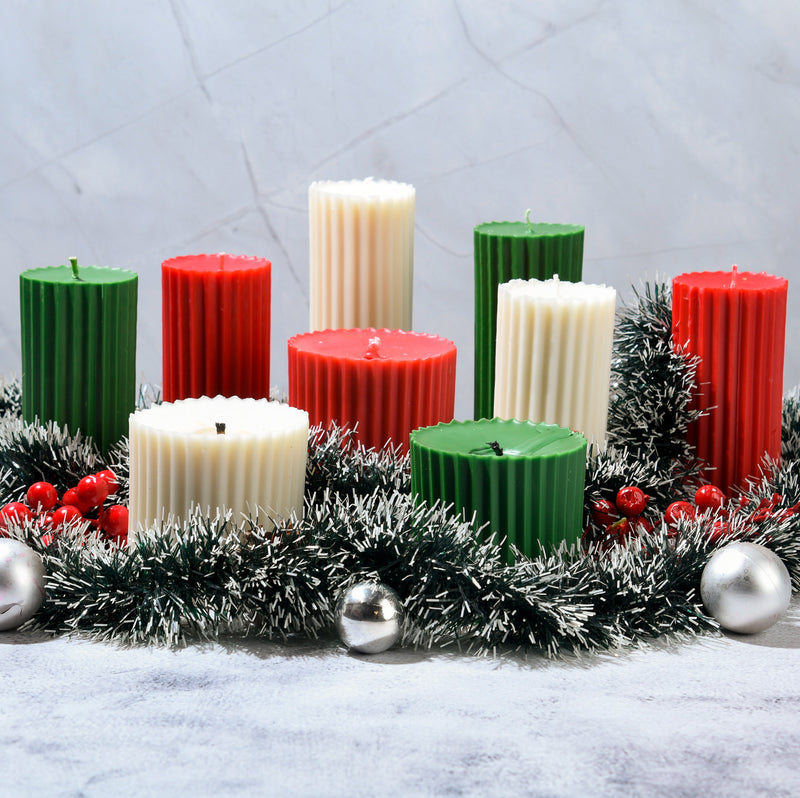 Scented Candle | Soy Wax Candles | Pillar Candles | Set of 9