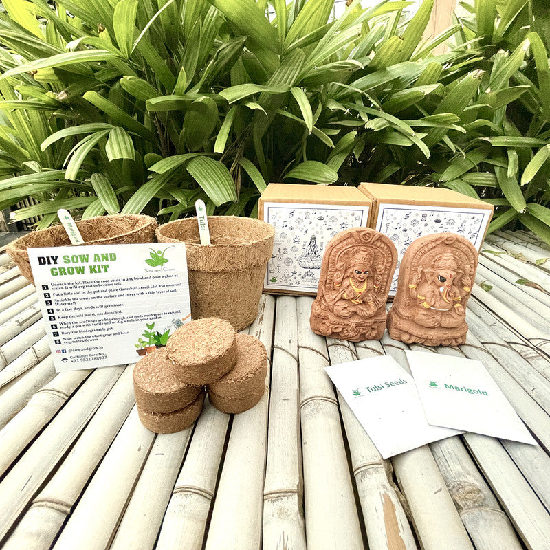 Festive Gifts | Eco Friendly Gifts | Plantable Ganesha and Lakshmiji DIY Grow Kit