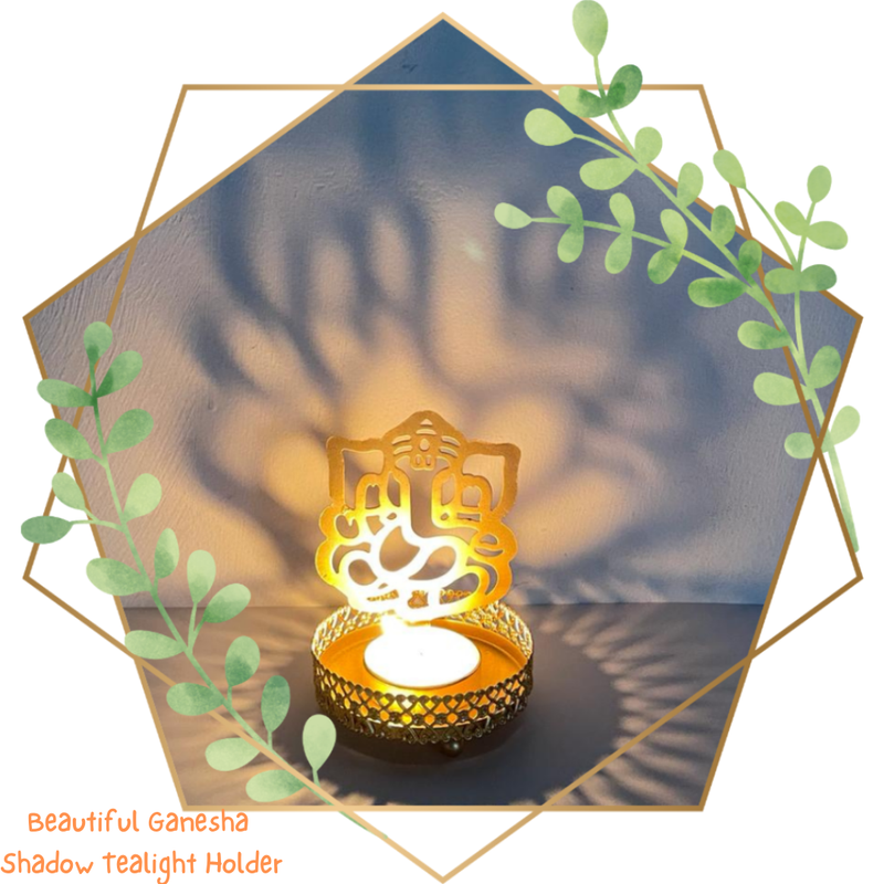 Tea Light Holder | Ganesha Metal Shadow Diya