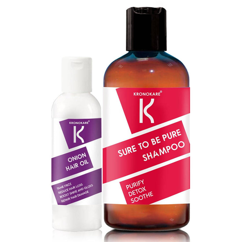 Natural Hair Fall Kit with Shampoo and Onion Oil