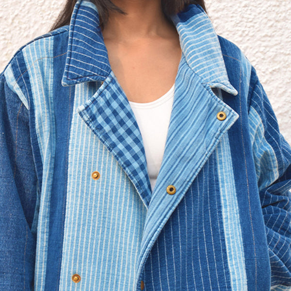 Denim Bomber Jacket | Natural Dyed | Indigo