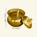 Brass Ghee Pot with Spoon | 250ml | 4 Inches.