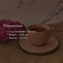 Ceramic Cup and Saucer Set | Baby Pink | 100 ml