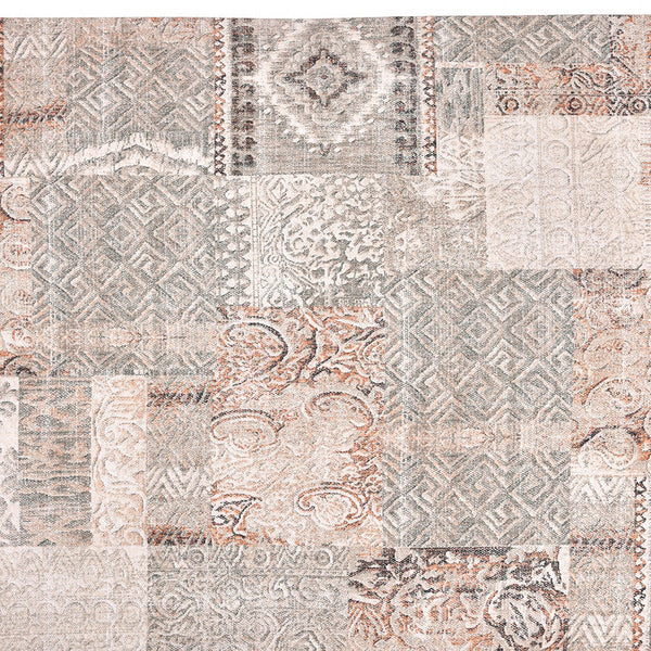 Cotton Rug | Prints | Rust & Beige