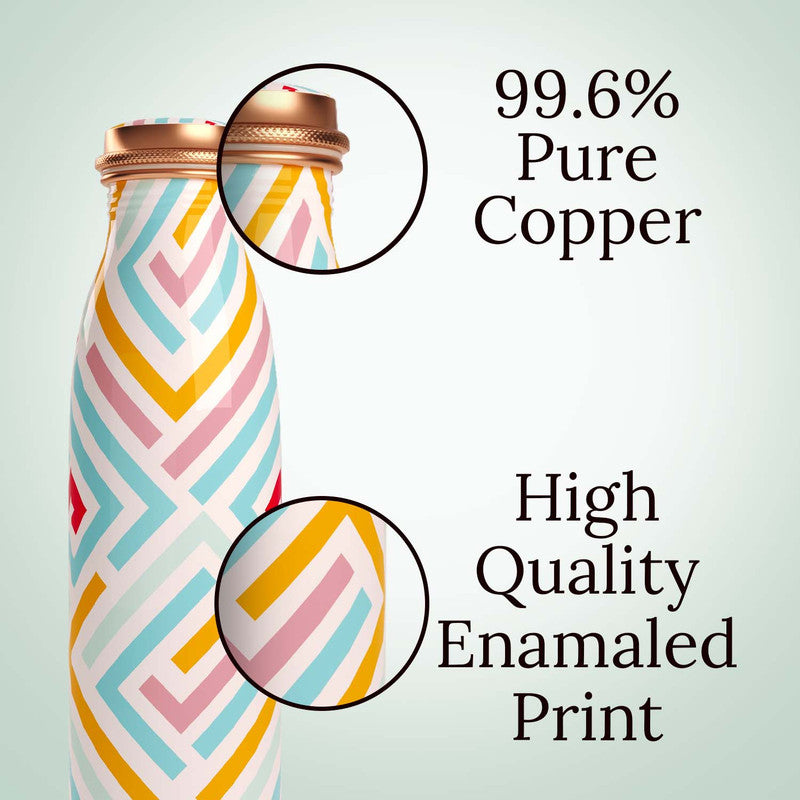 Copper Bottle | Yellow & White | 950 ml