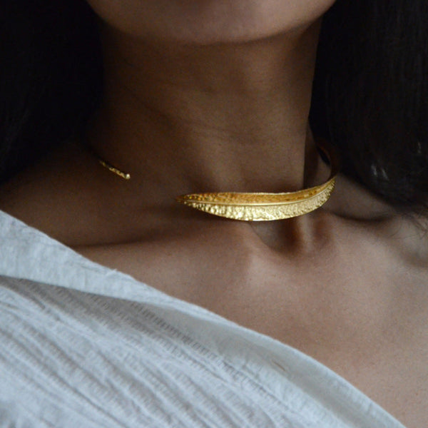 Brass Choker Necklace | Artisanal Made | Gold Toned