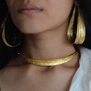 Brass Choker Necklace | Artisanal Made | Gold Toned.