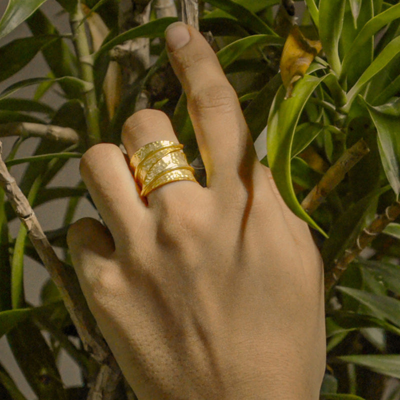 Recycled Brass Rings | Gold Toned | Set of 2