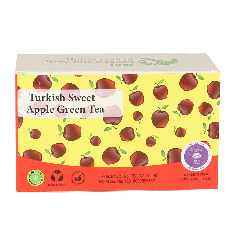 Green Tea | Turkish Sweet Apple Tea Bags | 40 g