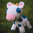 Cotton Crochet Soft Toy for Kids | Cow | White | 14 cm