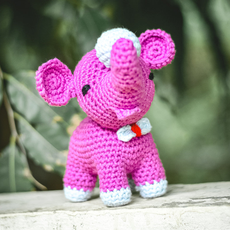 Crochet Toys | Baby Elephant Soft Toy | Purple | 14 cm