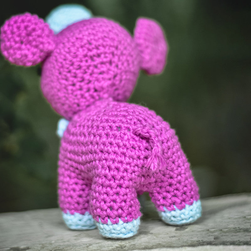 Crochet Toys | Baby Elephant Soft Toy | Purple | 14 cm