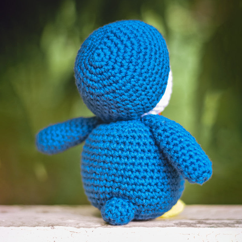 Cotton Crochet Soft Toy for Kids | Gentleman Penguin | Blue | 18 cm