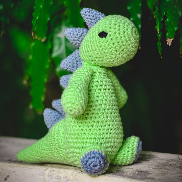 Cotton Crochet Soft Toy for Kids | Dino Dinosaur | Green