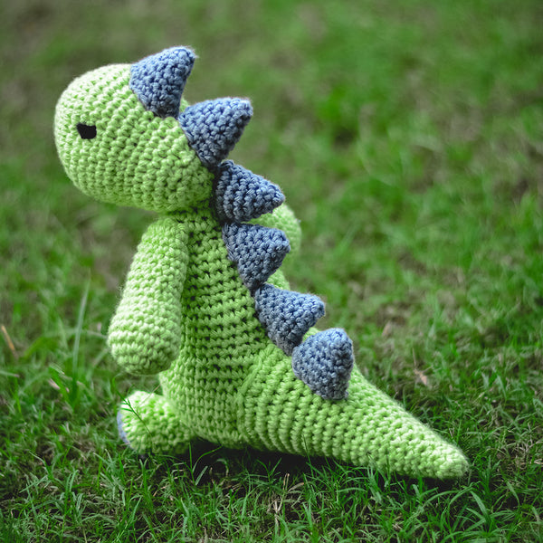 Cotton Crochet Soft Toy for Kids | Dino Dinosaur | Green