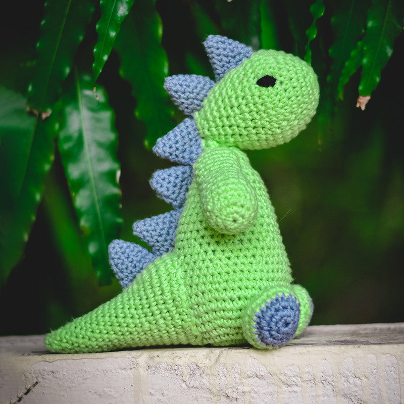 Cotton Crochet Soft Toy for Kids | Dino Dinosaur | Green