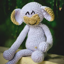 Cotton Crochet Soft Toy for Kids | Smiley Monkey | Blue | 33 cm