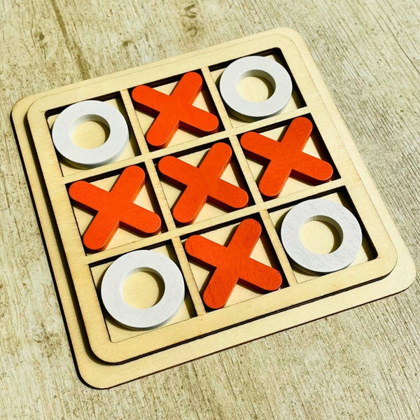 Wooden Toys for Kids | Tic Tac Toe Board Game | 10 Pcs