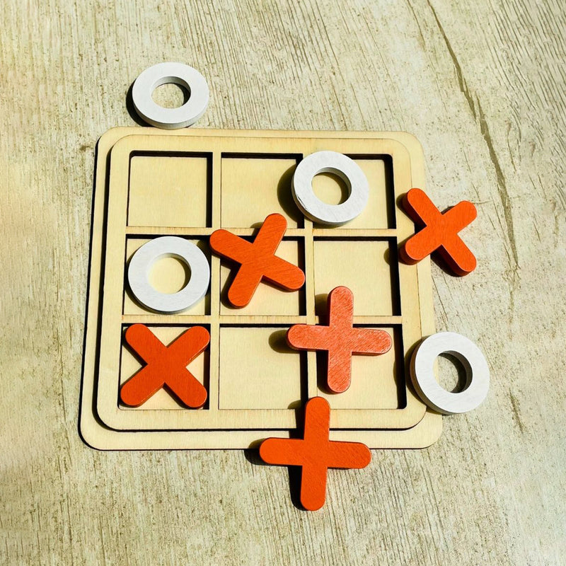 Wooden Toys for Kids | Tic Tac Toe Board Game | 10 Pcs