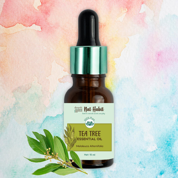 Tea Tree Oil | Acne & Dandruff, Stress | Nat Habit | 15 ml