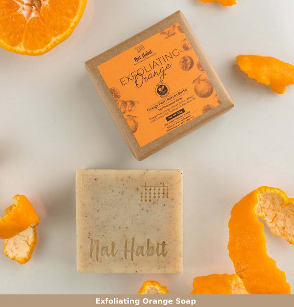 Nat Habit Exfoliating Orange Soap | Cold Processed | 125 g