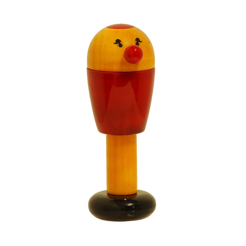 Wooden Baby Rattle Toy | Small Baby Toy | Bird Design | Red | 12.5 cm