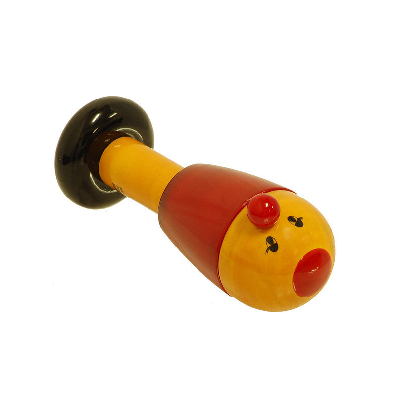 Wooden Baby Rattle Toy | Small Baby Toy | Bird Design | Red | 12.5 cm