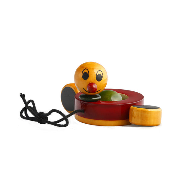 Wooden Push Toy for Kids | Duby Duck | Multicolour | 12 cm