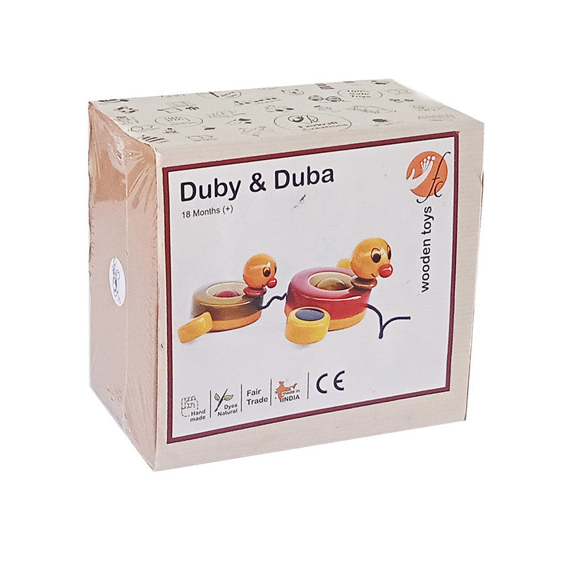 Wooden Push Toy for Kids | Duby & Duba | Multicolour | 18 cm