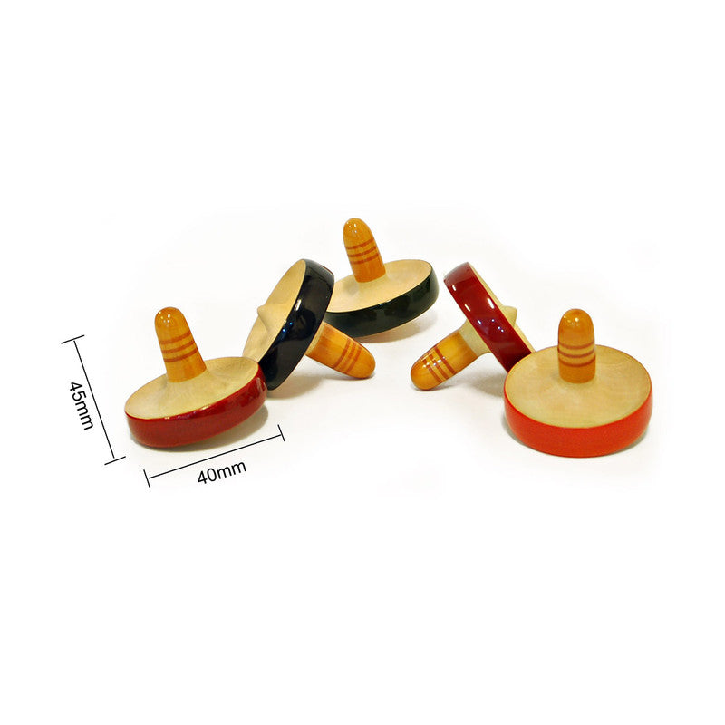 Wooden Spinning Toy for Kids | Disc Shape | Set of 5