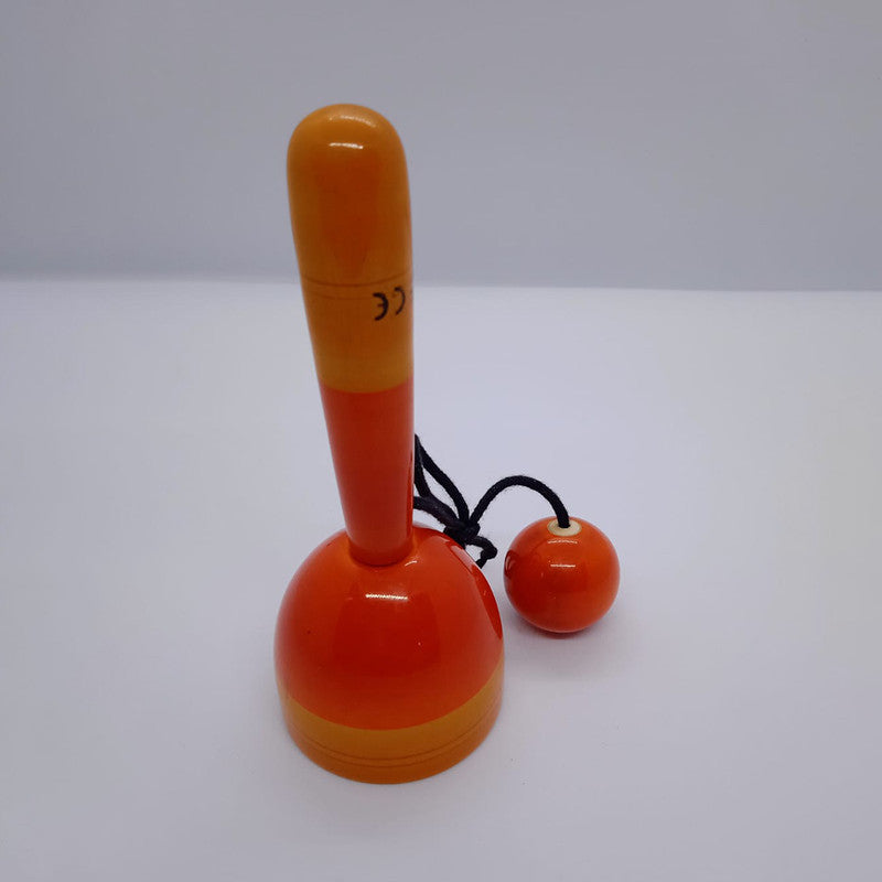 Wooden Toys for Kids | Cup and Ball Toy | Orange | 14 cm